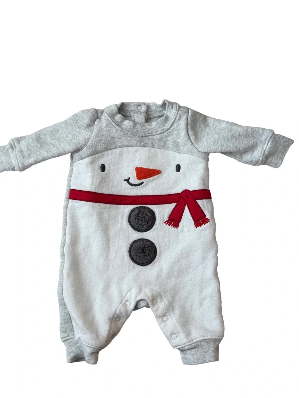 Gymboree Holiday Snowman Romper NB VGUC Christmas Baby One Piece